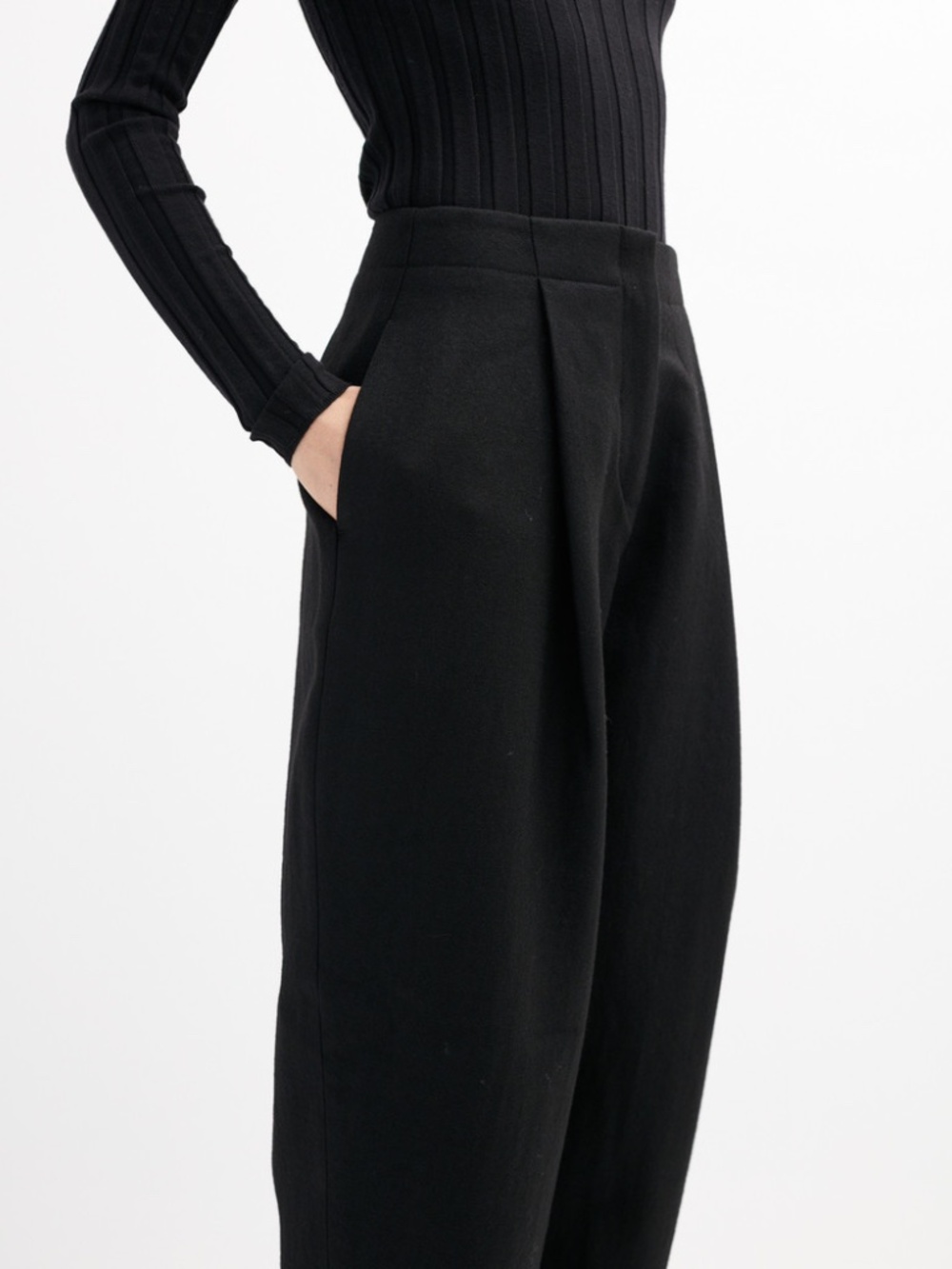 Acne Studios Selah Dry Trousers Wool Black Size 34